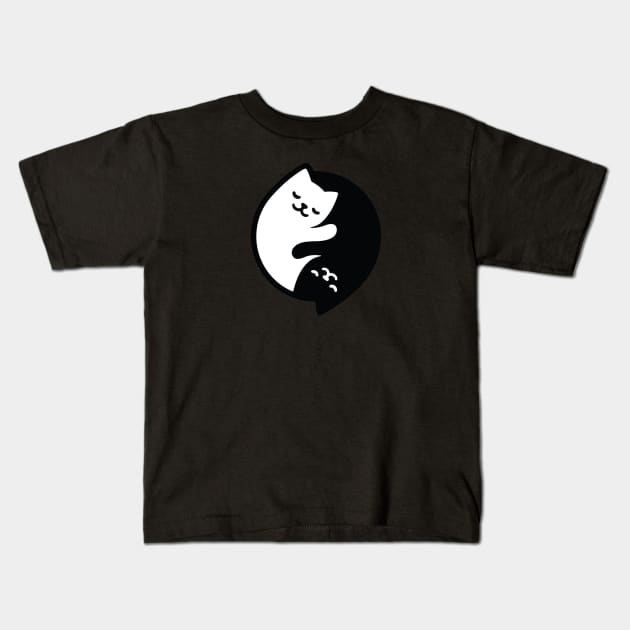 Yin Yang Cat T-shirt Love Cats Shirts-TH Kids T-Shirt by nabilamustopa